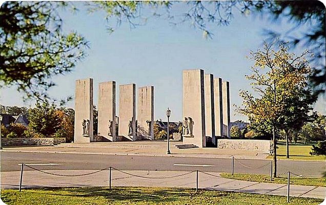 Blacksburg - War Memorial
This 1960s postcard shows the War Memorial on the Virginia Tech campus.
