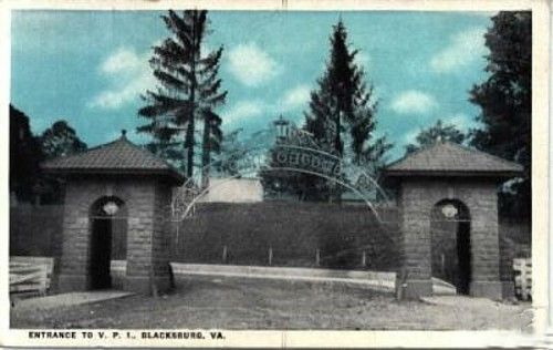 Blacksburg - Virginia Polytechnic Institute Entrance Gate
This 1910s postcard shows the entrance gate to Virginia Polytechnic Institute in Blacksburg.
