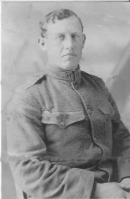 Sidney Walton
Sidney Walton, son of James Walton and Almeda Kilby is shown here in an army uniform in World War I.  SIDNEY VESTER WALTON, b. 1893, Grayson  Co.,  VA; d. 1953; m. (1) MARY WEAVER; m. (2) CATHERINE SULLIVAN, May 18, 1924, Grayson Co., VA; b. 1903, Grayson  Co.,  VA.  Courtesy of Anita Kay Wyatt.

