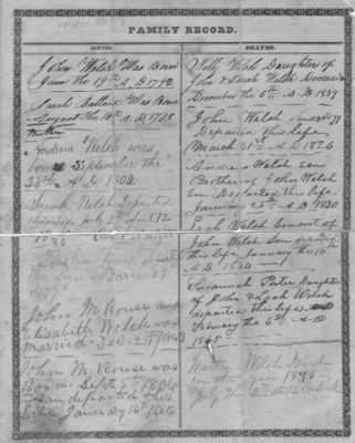 Welsh Family Record
