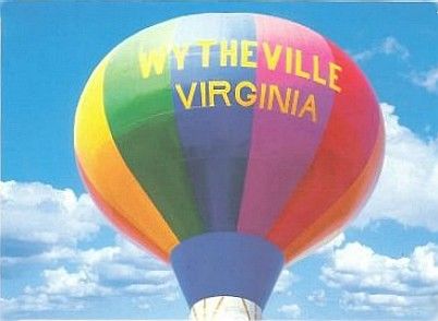 Wytheville - Water Tower
This recent postcard shows Wytheville's colorful watertower.
