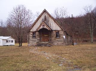 Log Church
photo taken morning Feb. 17, 2006 by Ric Sheets.
