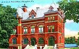 abingdonpo.jpg
Early 20th century post card of the Abingdon, Virginia post office.
