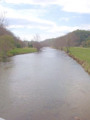 100_1576.jpg
This view of the North Fork of New River was taken from the Weaver's Ford Bridge looking south.  Photo by Jeff Weaver, April 16, 2006.
