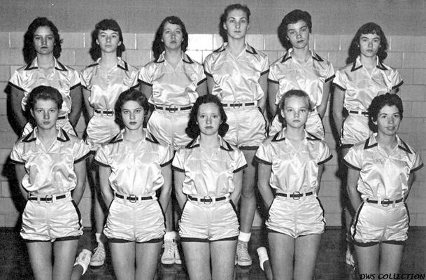 Saltville - 1957-58 Shakerettes
THE 1957- 58  R. B. WORTHY SHAKERETTES
 
TOP ROW L - R -  CAROLE JONES,  HELEN WILLIAMS,  NANCY HOLMES,  SENA McCREADY,  MARLENE POORE, BETTY BOB WILLIAMS
 
BOTTOM ROW -  PEGGY BLEVINS,  BETTY SOYARS,  JOYCE THOMPSON,  DONNA SHORTT,  BETSY DEYERLE NOT PICTURED - BETTY WEBB, COACH BETTY LOU FERGUSON AND BRENDA CAHILL - MANAGERS

Courtesy of Don Smith[email]dsmith1043@comcast.net[/email]
 
 

