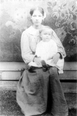 MinniewithVirgil.jpg
This is Papaw James Virgil Anderson as a baby, with his mother, Minnie Elvira Anderson. She was married twice that I'm aware of, neither time to Papaw Anderson's biological father.  Courtesy of Chrissie A. Peters [email]climbingthehashfamilytree@gmail.com[/email]
