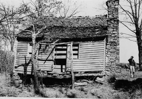 Brinegar Cabin
The Brinegar Cabin, built in 1884 by Martin Brinegar, is very near Doughton State Park in Alleghany County, North Carolina, however, this cabin is on the side of the Blue Ridge precipice in Wilkes County, NC.  This photo is from 1959.  From the collections of the Library of Congress.
