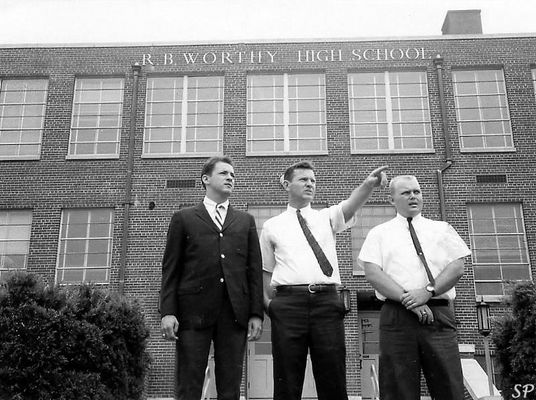 Cook, Bill; McCoy, Bob and Rhea, Max
FROM LEFT - BILL COOK, R. B. WORTHY BAND DIRECTOR  /  BOB McCOY, R. B. WORTHY PRINCIPAL  /  MAX RHEA, SALTVILLE ELEMENTARY PRINCIPAL  /  1966
 
SALTVILLE PROGRESS PHOTO.  Courtesy of Don Smith [email]dsmith1043@comcast.net[/email]

