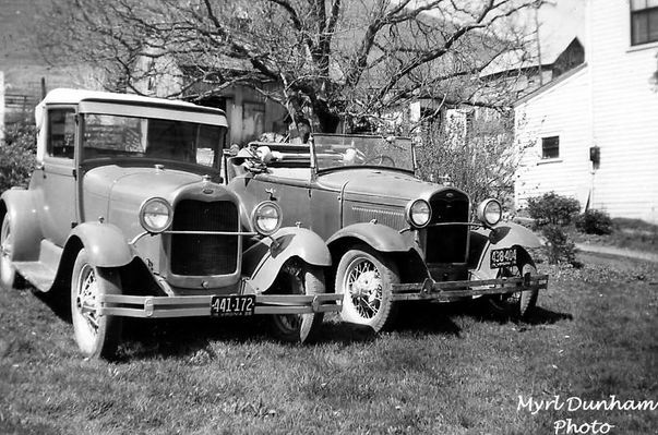 dunhamsyard.jpg
THESE WERE MYRL DUNHAM'S CARS. THE BIG TREE IN THE BACK YARD WAS AN ENGLISH WALNUT. IT WAS PLANTED BY THE FAMILY THAT CAME TO SALTVILLE FROM ENGLAND WHEN THE MATHIESONS STARTED THE PLANT. THEY LIVED THERE FOR A FEW YEARS AND THEN RETURNED TO ENGLAND. THEIR NAME WAS BARNES.
 
IN 1902, M. S. DUNHAM CAME TO SALTVILLE FROM TITUSVILLE, PA. TO TAKE OVER THE WELL DRILLING OPERATIONS. HE LIVED IN THIS HOUSE AND ALSO SERVED AS MAYOR FOR A WHILE. HIS SON, HARRY, ALSO LIVED HERE. THE HOUSE IS NOW OWNED BY HARRY AND REBA DUNHAM'S DAUGHTER, MARY.
 
THE WALNUT TREE DIED SEVERAL YEARS AGO. THE PICTURE IS FROM APRIL OF 1957.  Courtesy of Don Smith [email]dsmith1043@comcast.net[/email]


