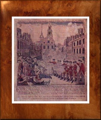 Boston Massacre
Boston Massacre on the Streets of Boston March 5, 1776, engraved and colored by Paul Revere.
