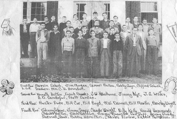gladehsffa1950s.jpg
This is perhaps a photo of the FFA Club at Glade Springs High School from the early 1950s.  Courtesy of Don Smith [email]dsmith1043@comcast.net[/email]
