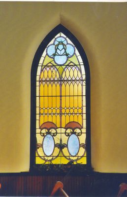 Saltville - Madam Russell Methodist Church
This is another of the stained glass windows in Madam Russell UMC.  This photo was taken on December 24, 2006 by Jerry W. Catron.
