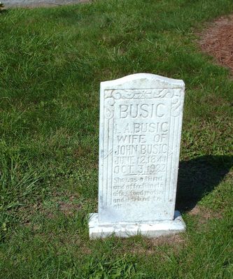 Lucinda Mullins Busic
Photo September 27, 2006 by Jeff Weaver.  This marker is located in the Piney Creek United Methodist Church Cemetery.
