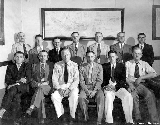 Saltville - Mathieson Superintendents June 1945
SUPERINTENDENTS OF MATHIESON CHEMICALS  /  SALTVILLE OPERATIONS  /  JUNE 1945
 
DUNHAM COLLECTION

SUPERINTENDENTS OF MATHIESON CHEMICALS  /  SALTVILLE OPERATIONS  /  JUNE 1945 
 
STANDING FROM LEFT - CLINT RAPP,  GEORGE COMER,  CHARLIE MYERS,  V. T. RECTOR,  FULTON McKEE,  J. Q. PEEPLES,  HARRY DUNHAM' 'SITTING - BOB AEBERSOLD,  J. J. BOOTH,  R. B. WORTHY,  ROBERT POLSTRA,  WYNDHAM McCREADY,  HENRY TAYLOR

Courtesy of Don Smith[email]dsmith1-43@comcast.net[/email]
