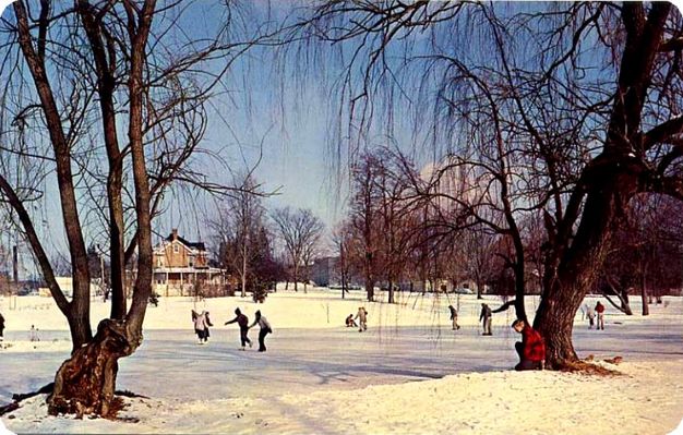 Blacksburg - Virginia Tech Duck Pond
Ice Skating on the Duck Pond in the 1970s.
