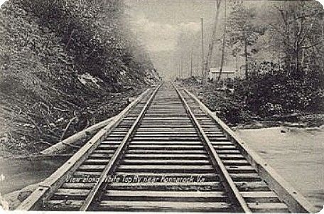Konnarock - Whitetop Railroad
This is a circa 1920 postcard view shows the railroad to Whitetop between Konnarock and Damascus, VA.
