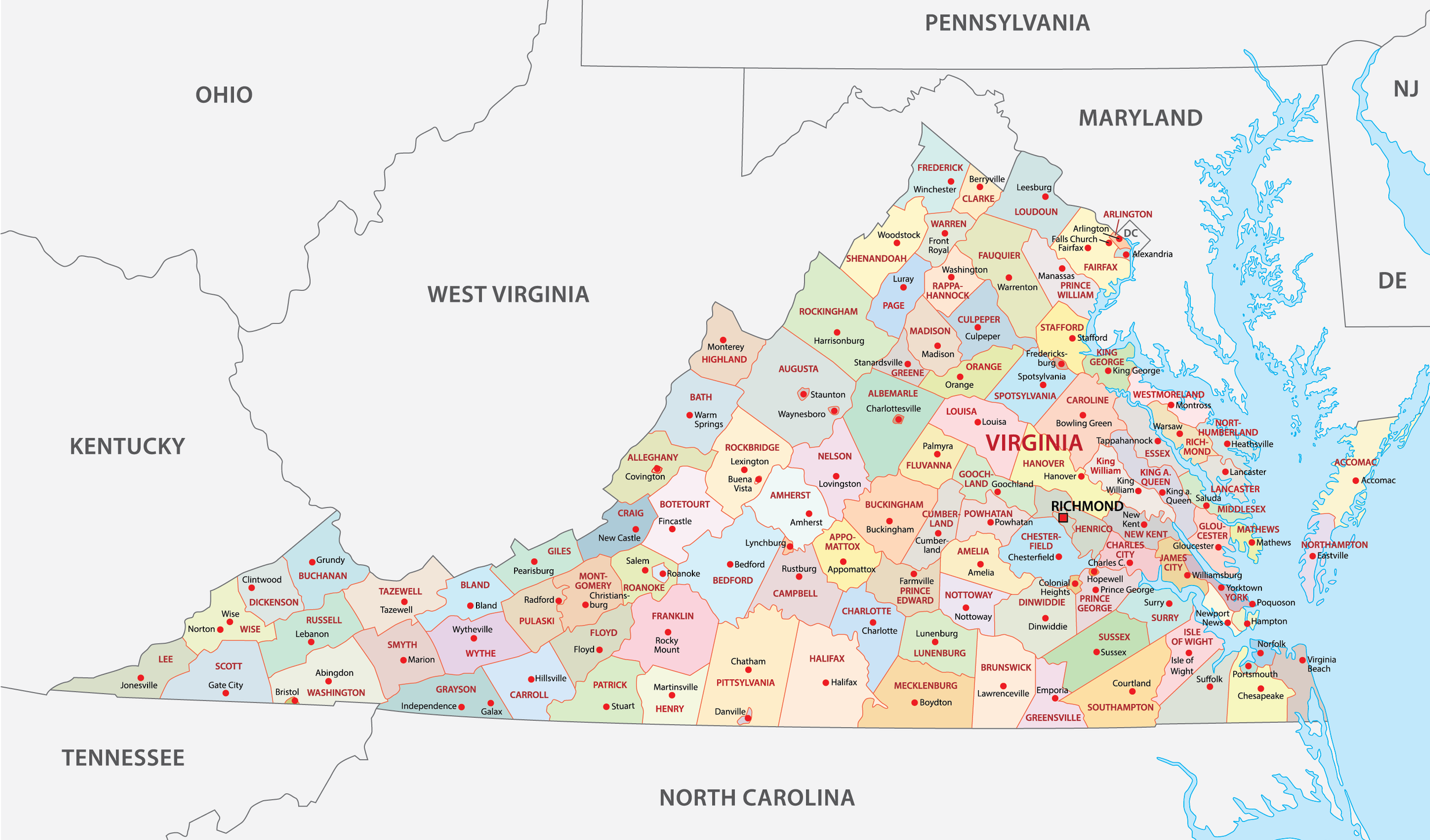 virginia-counties-map-other-states