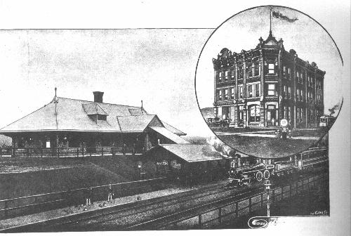 Passenger Station, Norfolk and Western Railroad. Salem Improvement Company Building, College Avenue (inset)