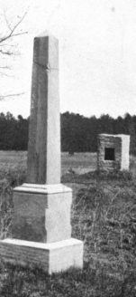 guilf8 Under this shaft on the Battlefield of Guilford Courthouse in North Carolina rest three of Kirkwood's gallant Delawareans, known as the "Red, white and blue," who fell in the fight for freedom and the foundation of the most powerful nation that the world has ever known
