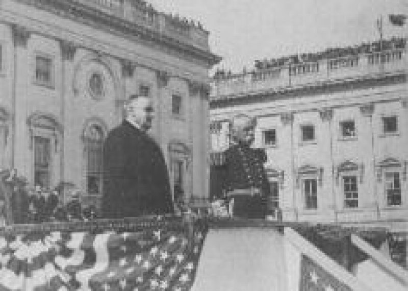 President McKinley and Admiral Dewey in Washington, D.C. Reviewing the Troops