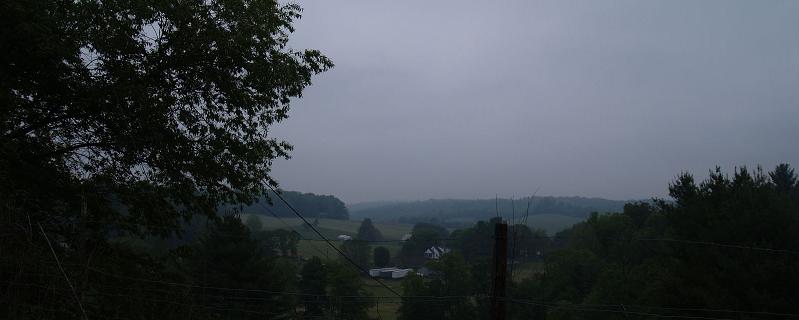 Rolling hills near Mt. Pleasant Meeting House, Carroll Co., Virginia on a cloudy day...